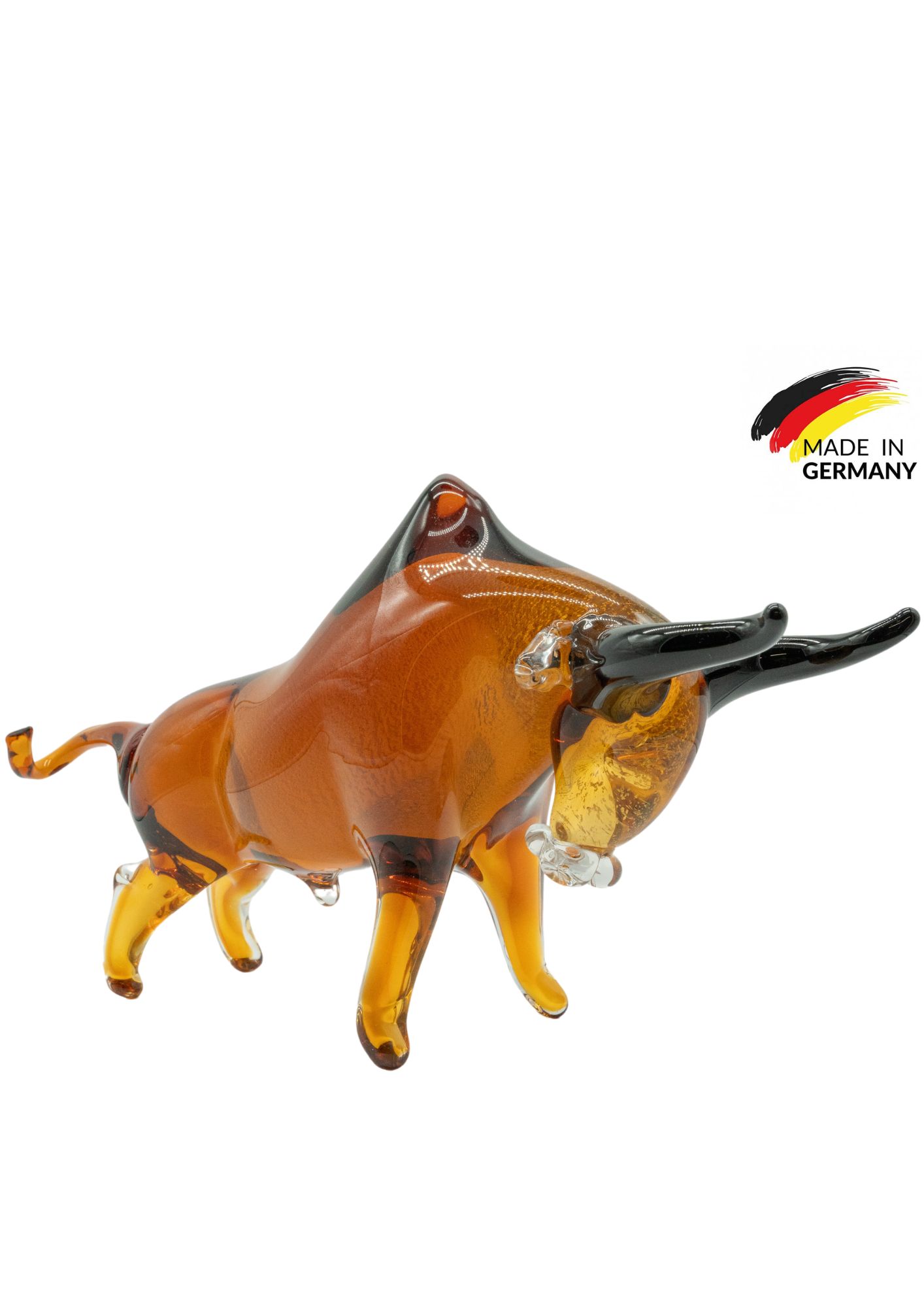 Glass Bull | Amber | 18cm Glass Bull | Amber | 18cm