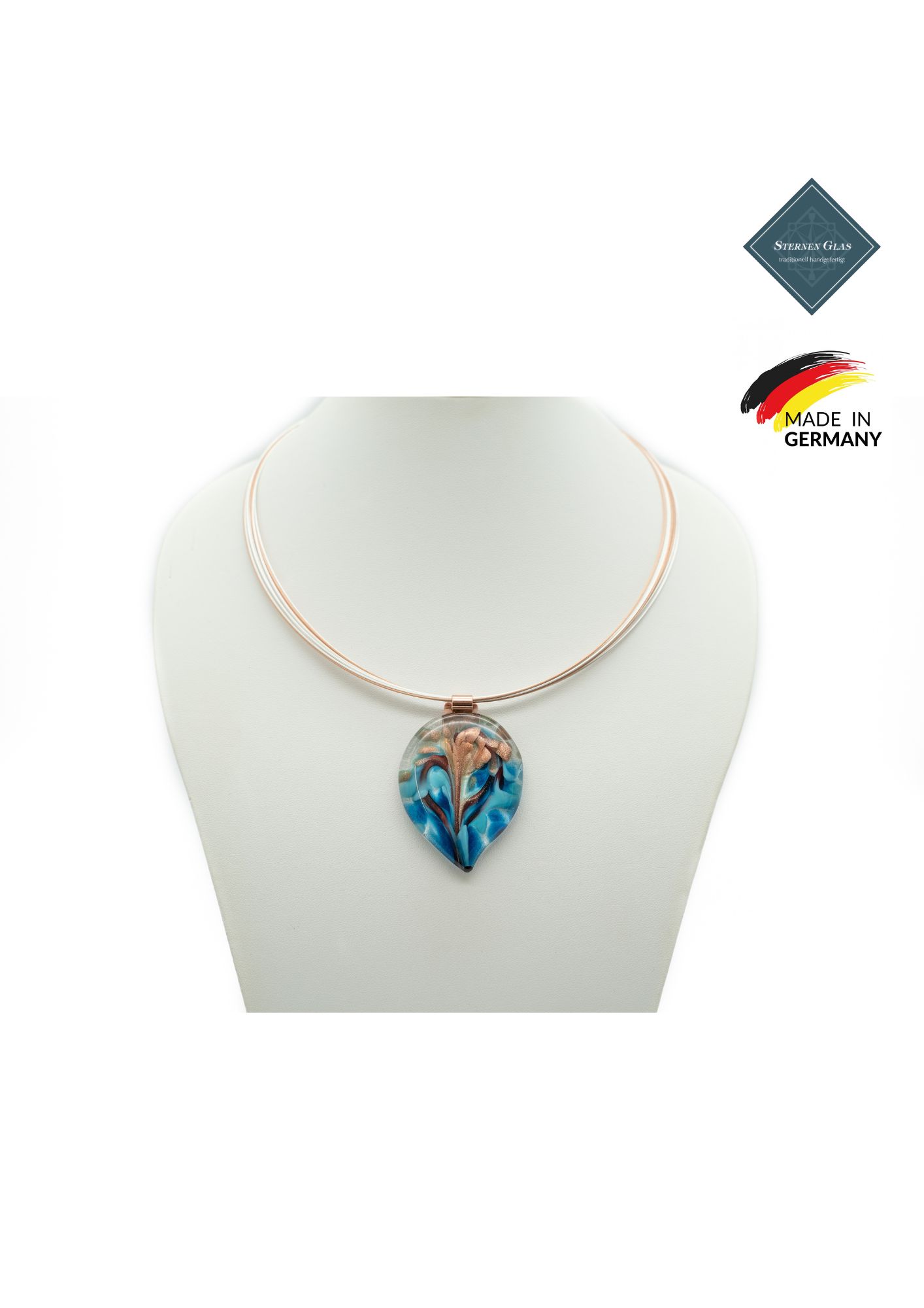 STERNEN GLAS | "Adriana" | 10 Row Rose Gold - Silver Plated Necklace