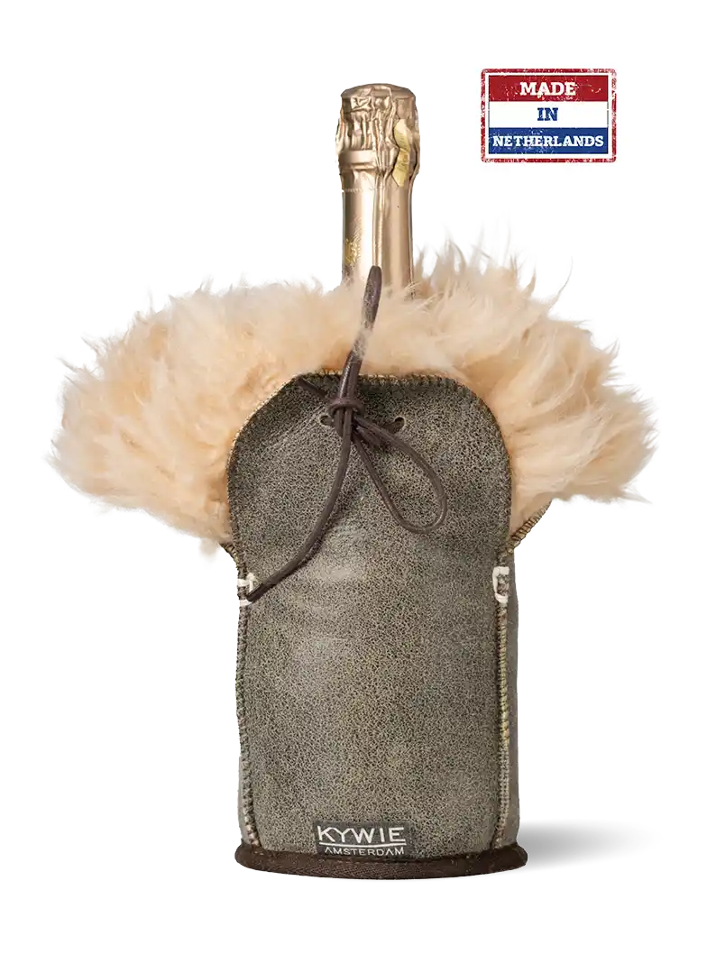 KYWIE | Champagne Cooler | Brown Leather Fluffy