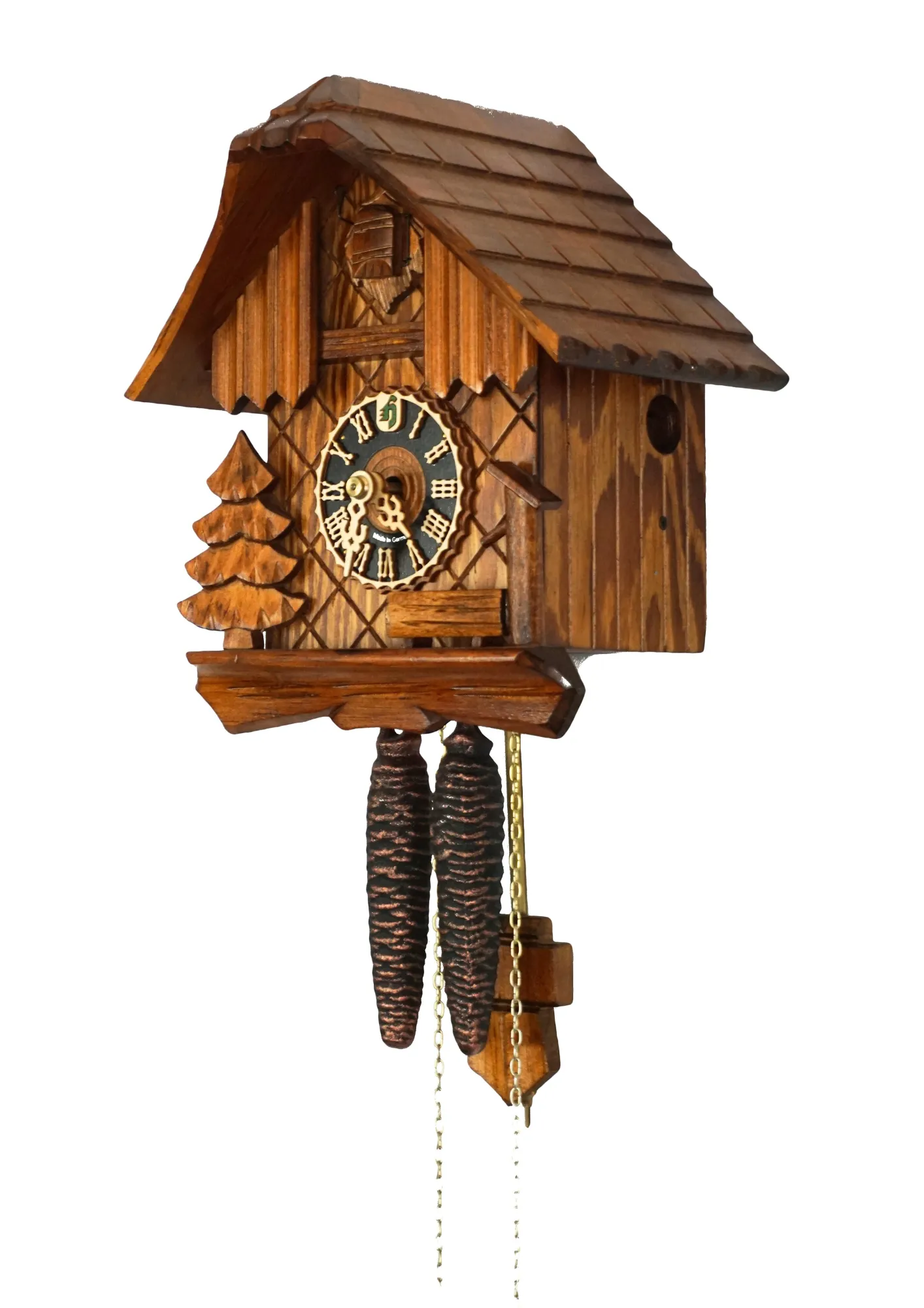 Cuckoo Clock  Forest Hut  1 Day Movement (2) Black Forest hut cuckoo clock sweet and small perfect gift or a souvenir made by Hönes