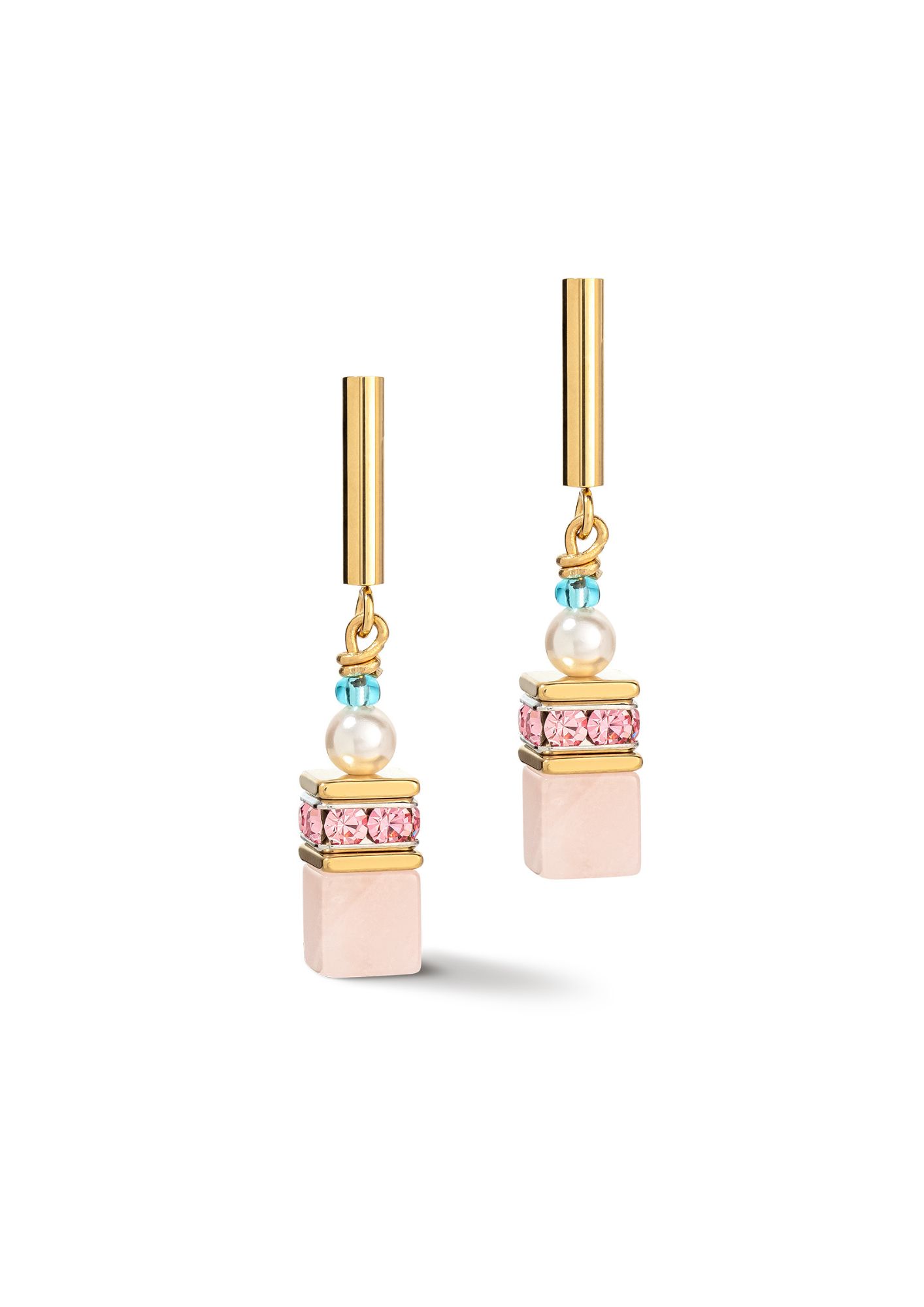 CDL | GeoCUBE® Precious Fusion Pearls Earrings | Multicolour Pastel