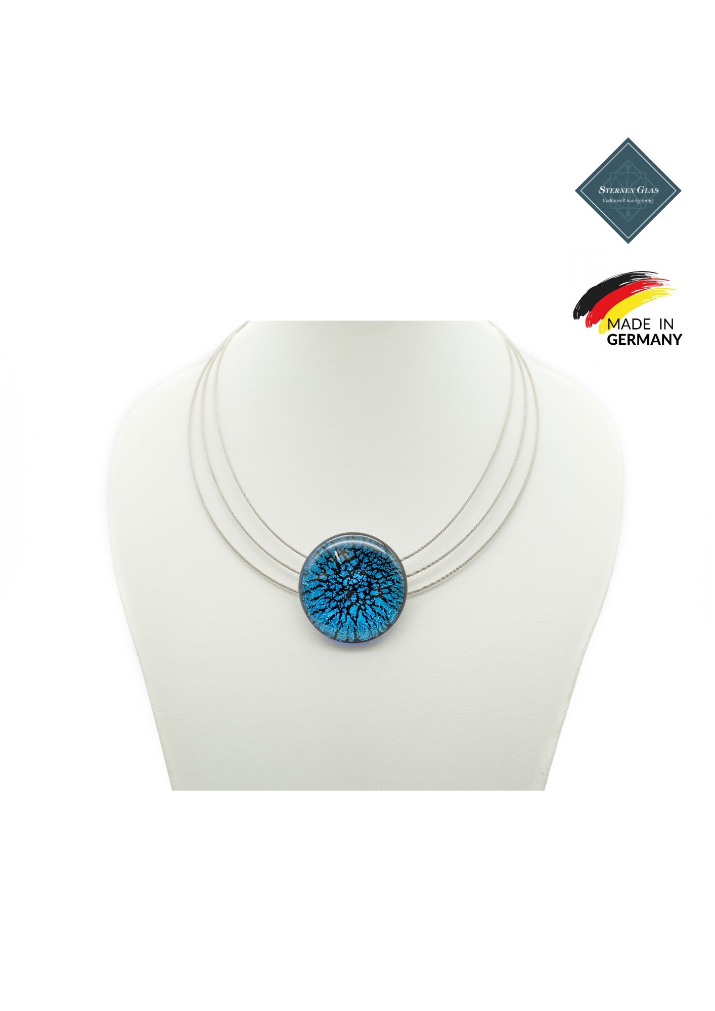 STERNEN GLAS | "Aiko" 3 tier | Silver Plated Necklace 