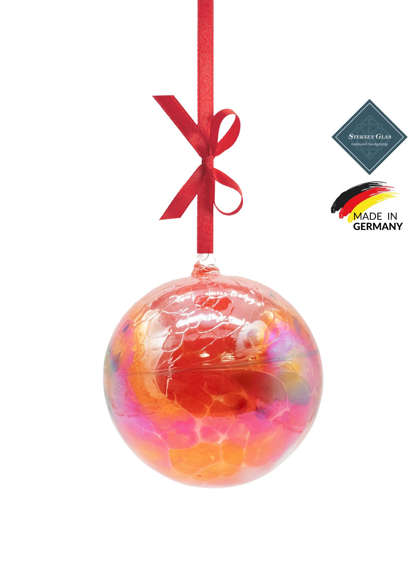 STERNEN GLAS | Decorative Sphere | Red 12cm STERNEN GLAS | Decorative Sphere | Red 12cm