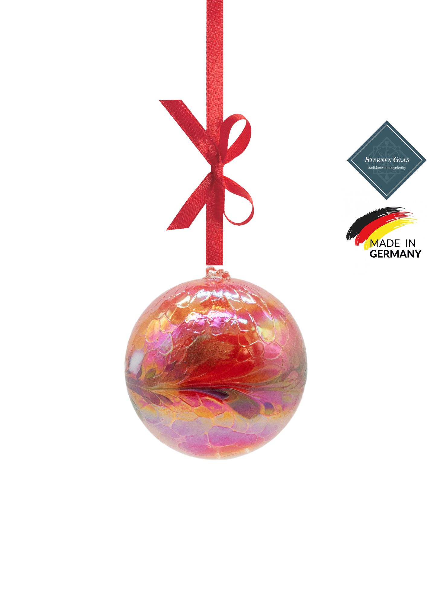 STERNEN GLAS | Decorative Sphere | Red 9cm