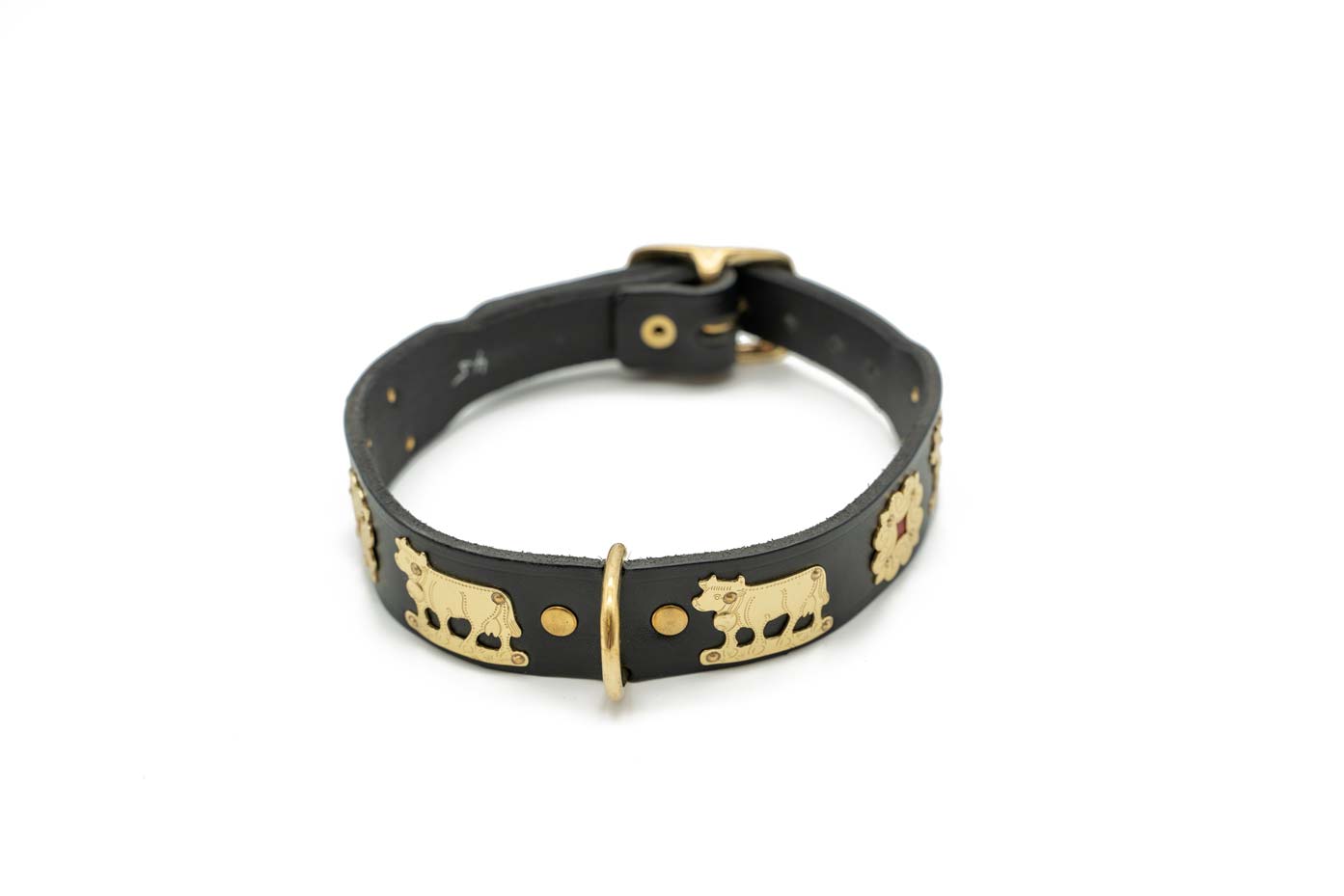 Leather Dog Collar | Brass Fitted
