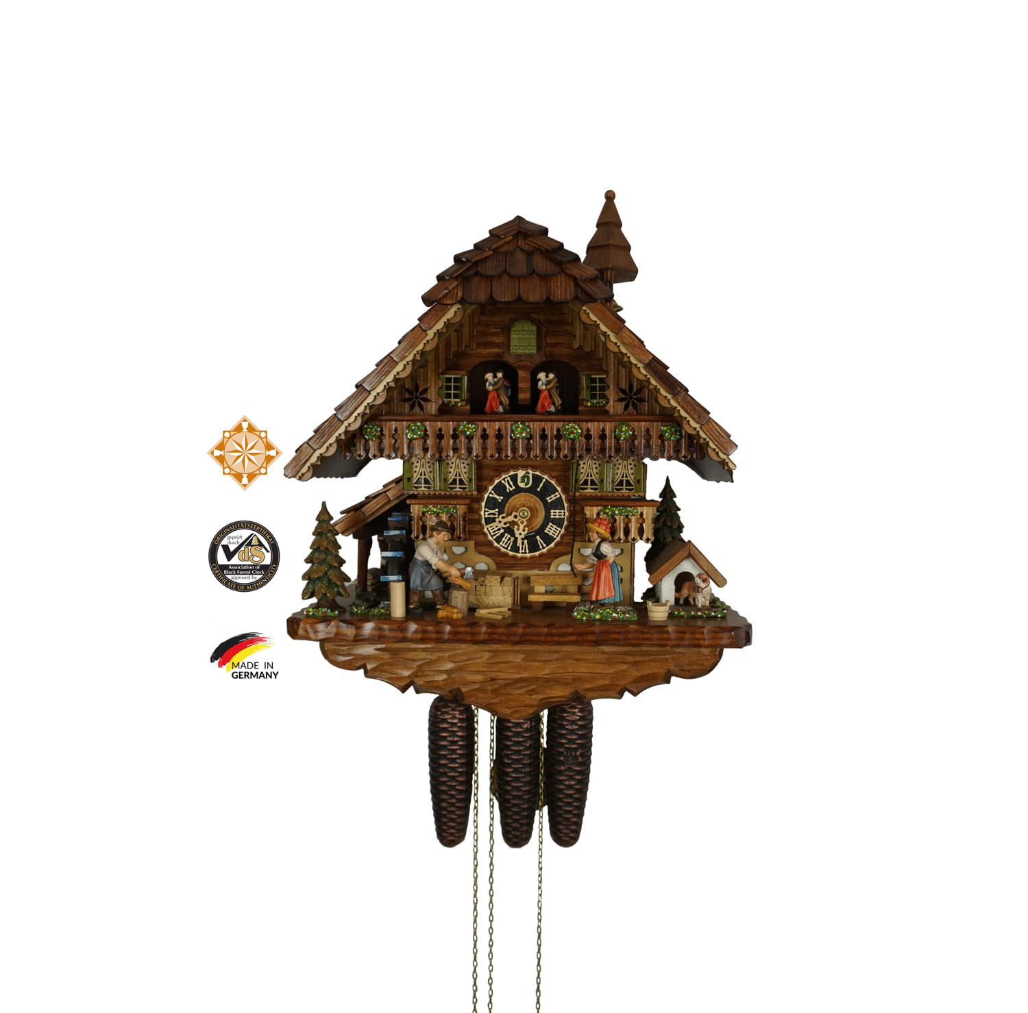 Cuckoo Clock | Wood Chopper and Bell Ringer | 8 Day Movement | Music