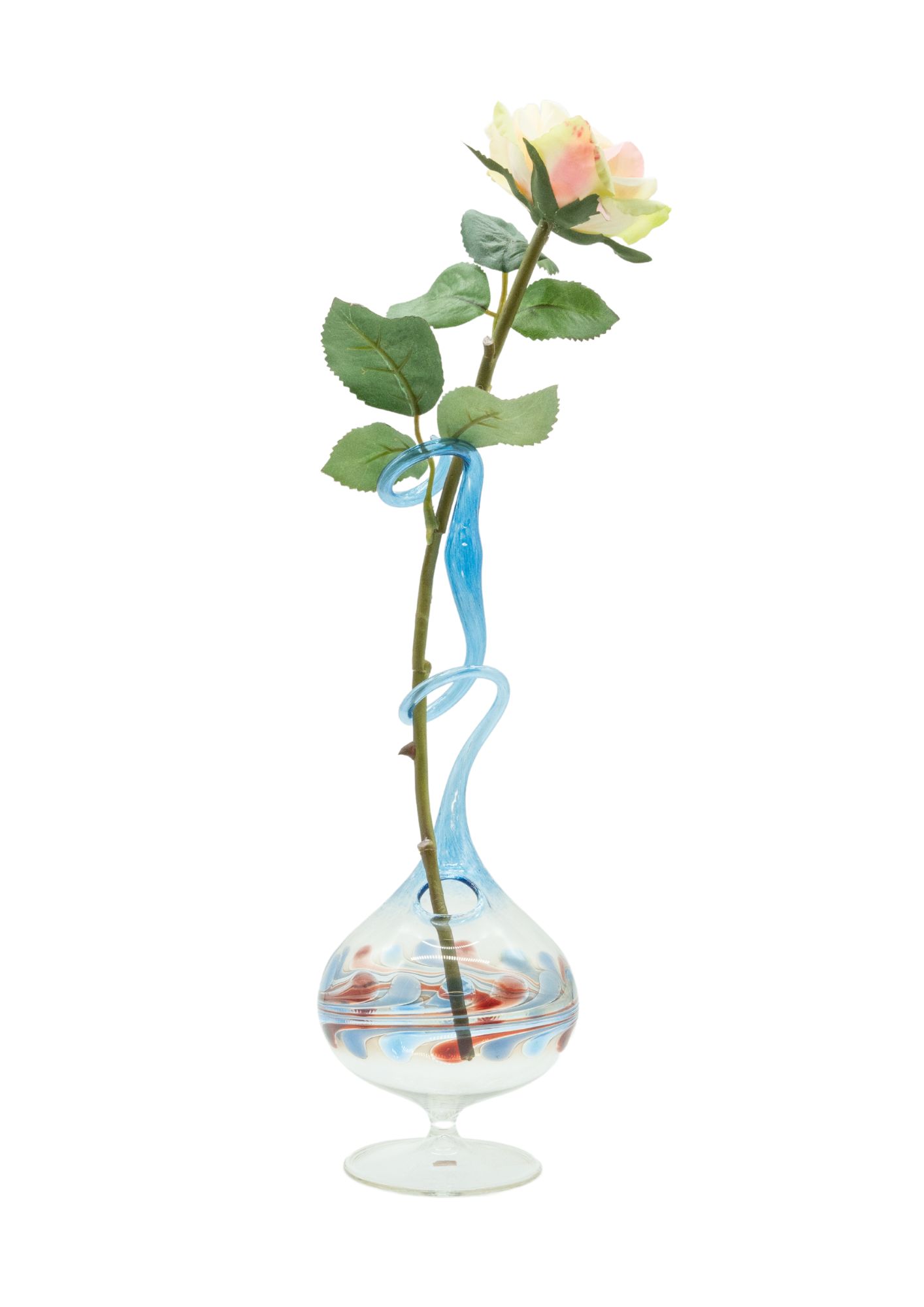 STERNEN GLAS | Rose Vase with Pedestal | Blue