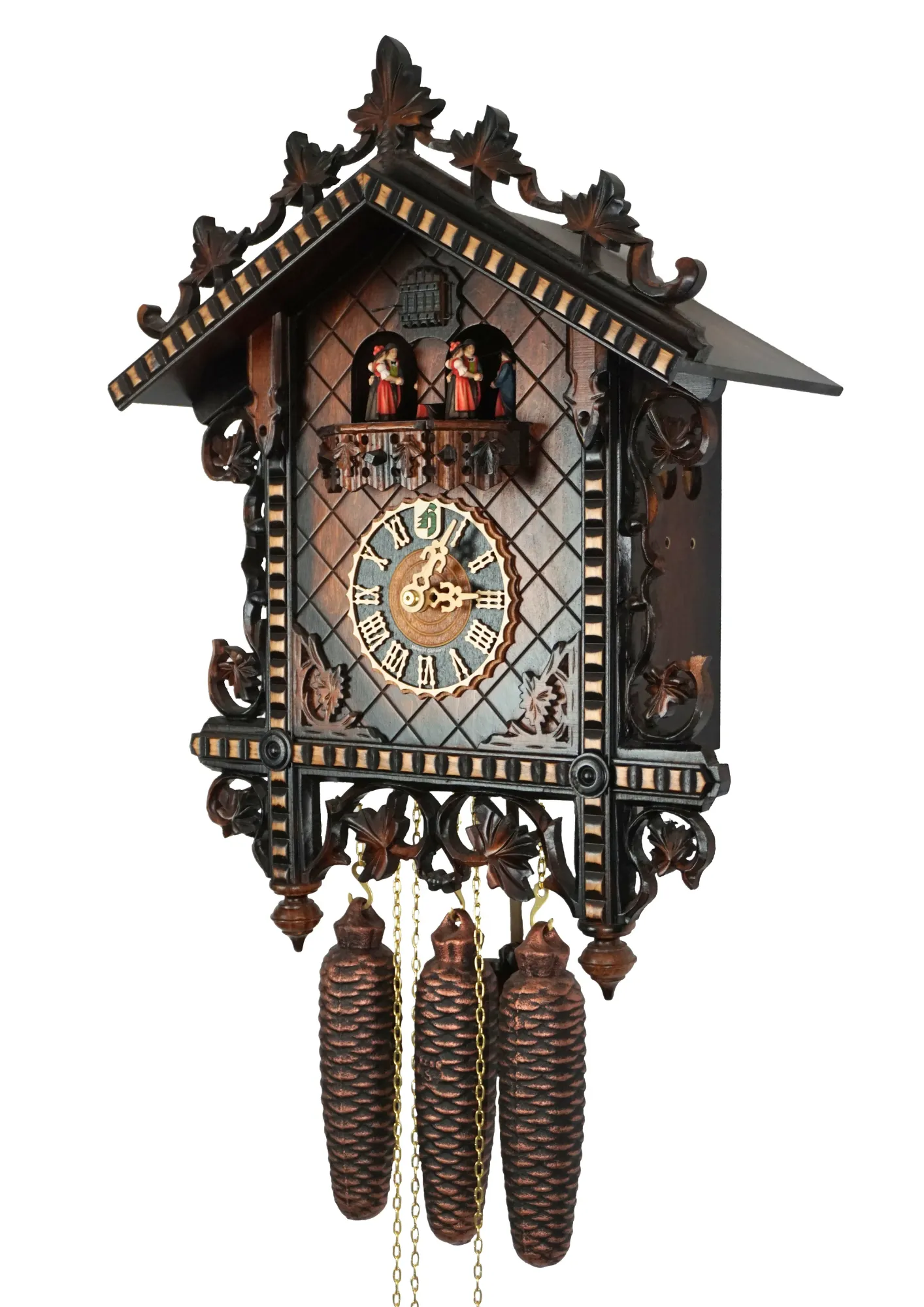 Cuckoo Clock  Train Station  8 Day Movement with Music (2) Large sized authentic Black Forest mechanical cuckoo clock originaly designed for a cuckoo clock competition in 1860s, meant to represent the train station duing the German industrial revolution