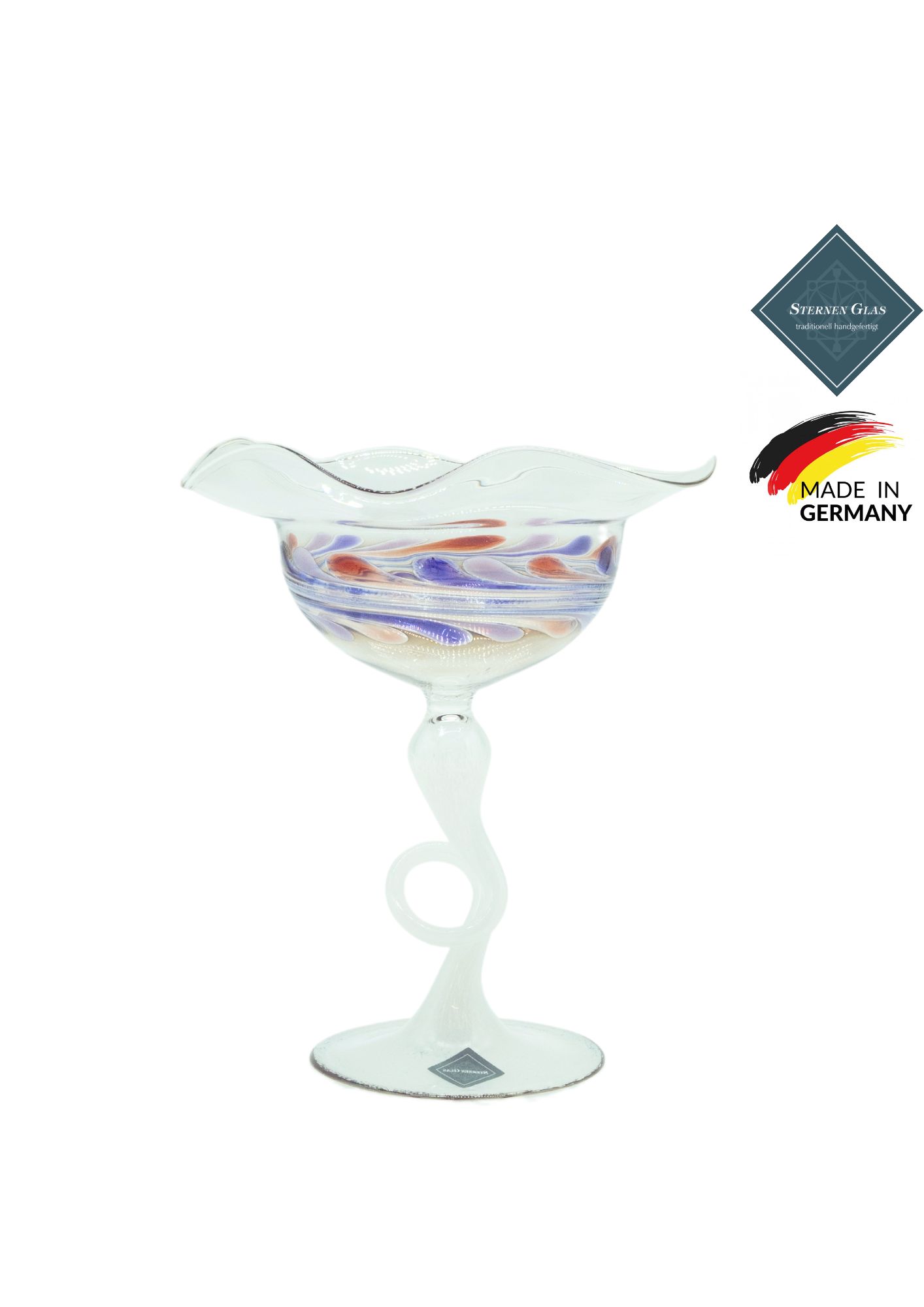 STERNEN GLAS | Ornament Tray with Pedestal | White STERNEN GLAS | Ornament Tray with Pedestal | White