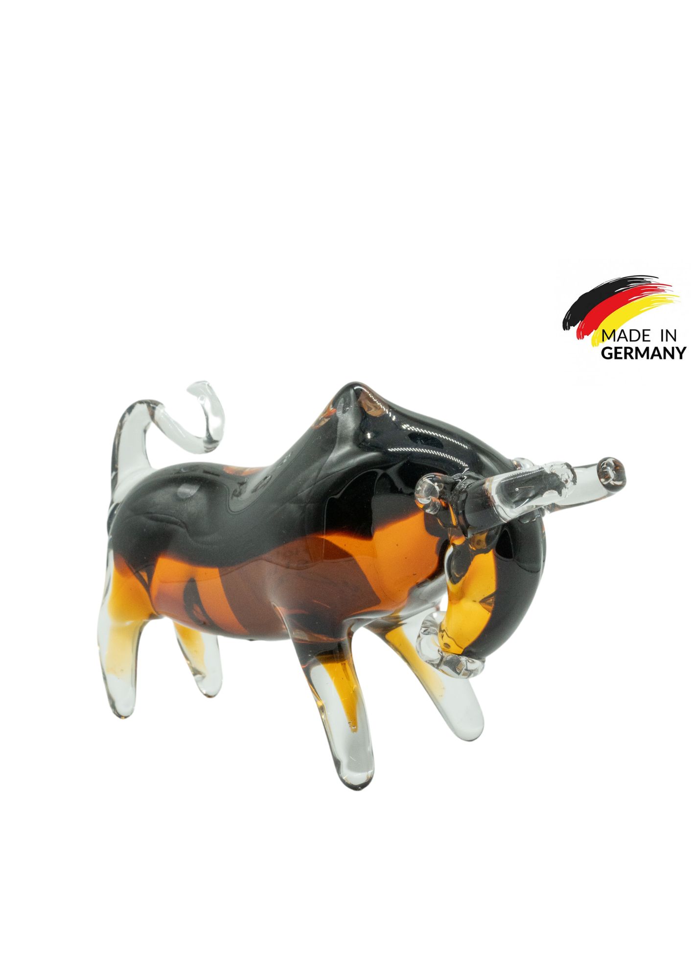 Glass Bull | Black-Brown | 13.5cm Glass Bull | Black-Brown | 13.5cm
