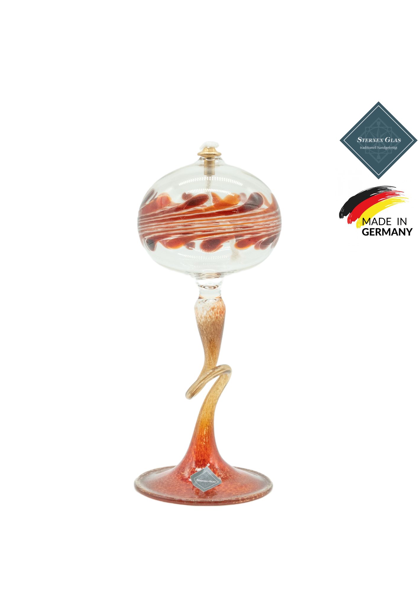 STERNEN GLAS | Oil Lamp with Pedestal | Red STERNEN GLAS | Oil Lamp with Pedestal | Red