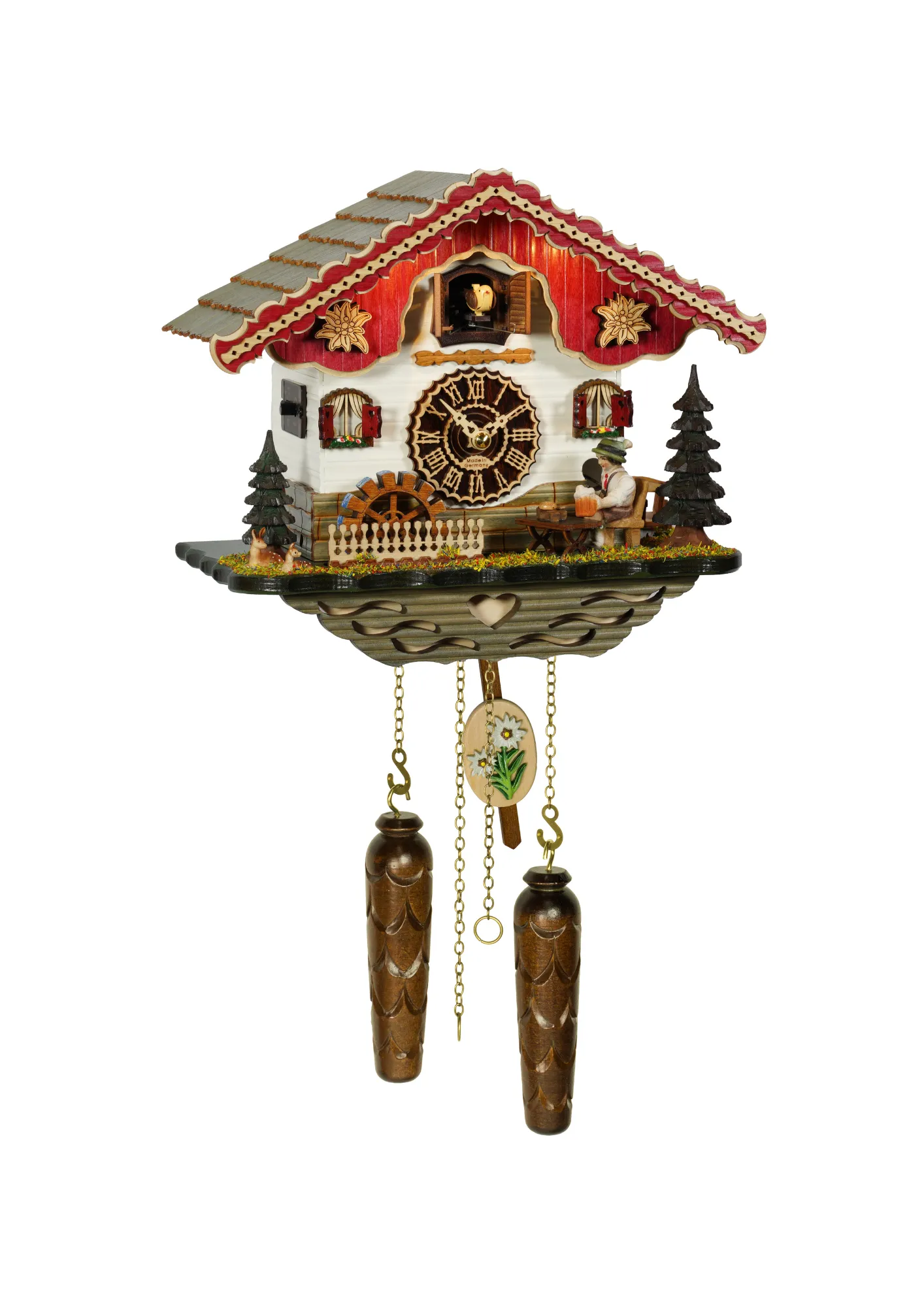 Cuckoo Clock  Beer Drinker  Cuckoo Shine Battery (1) Black Forest cuckoo clock with a beer drinker and LED lights plays music made by Trenkle Uhren