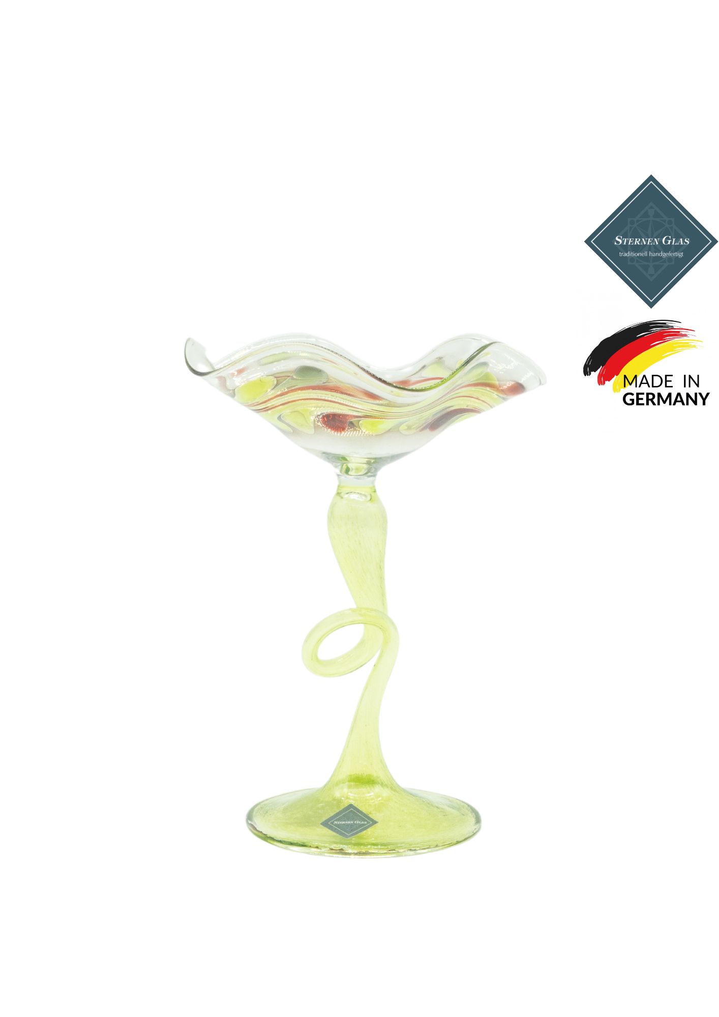 STERNEN GLAS | Ornament Tray with Pedestal | Green STERNEN GLAS | Ornament Tray with Pedestal | Green