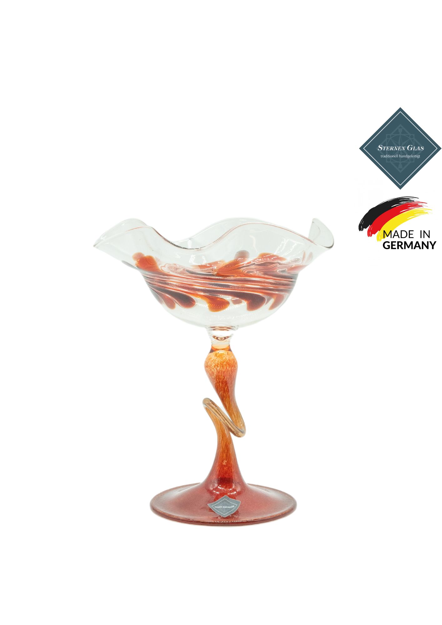 STERNEN GLAS | Ornament Tray with Pedestal | Red STERNEN GLAS | Ornament Tray with Pedestal | Red