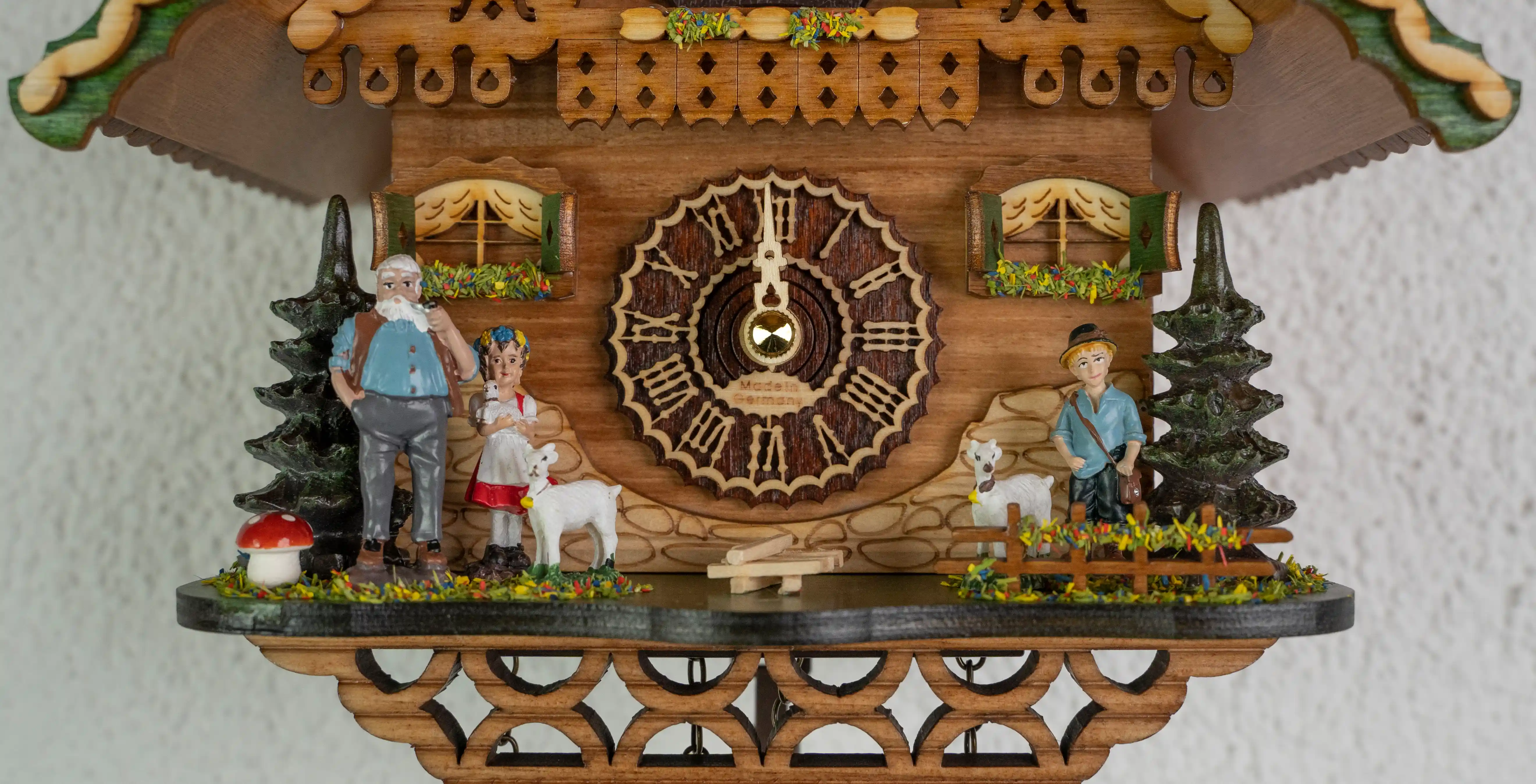 Cuckoo Clock  Black Forest Heidi House  Battery (5) Heidi Story Black Forest Chalet battery cuckoo clock with music made by Trenkle Uhren