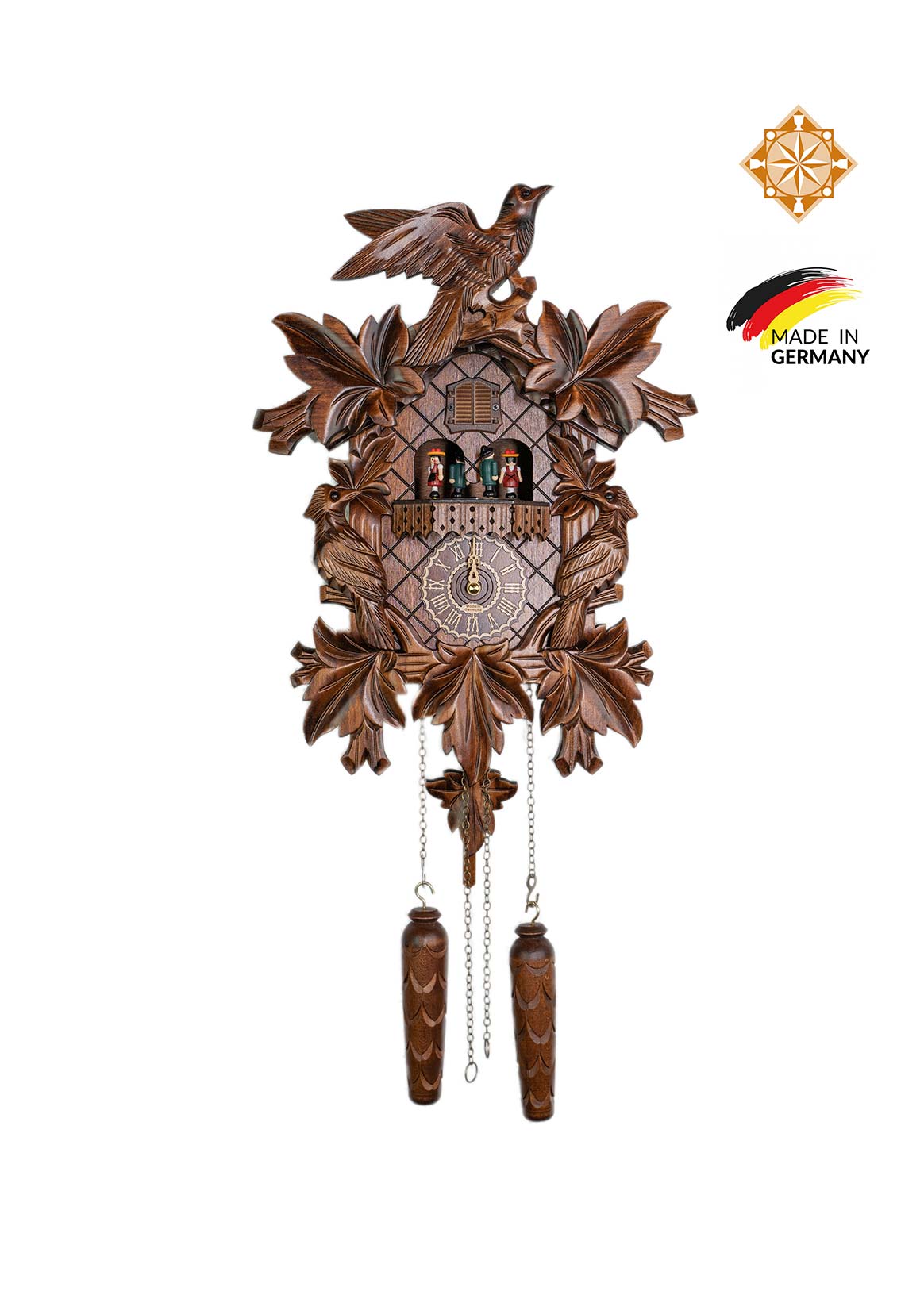 Cuckoo Clock | Traditional Style, Three Birds | Battery