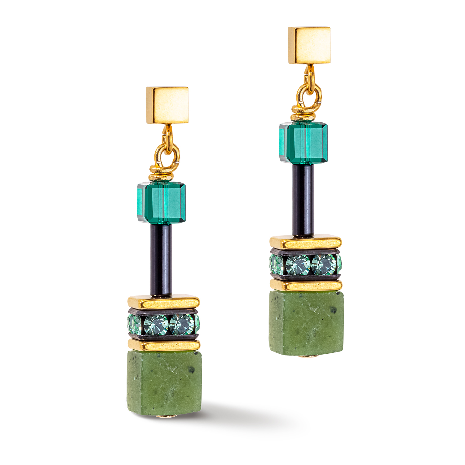 CDL | GeoCUBE® Iconic Precious Earrings | Green