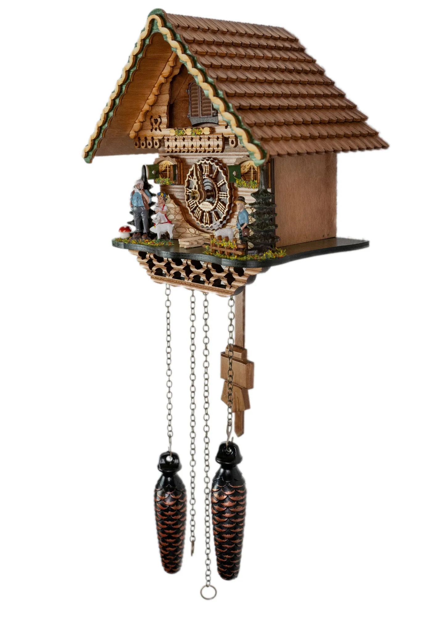 Cuckoo Clock  Black Forest Heidi House  Battery (3) Heidi Story Black Forest Chalet battery cuckoo clock with music made by Trenkle Uhren