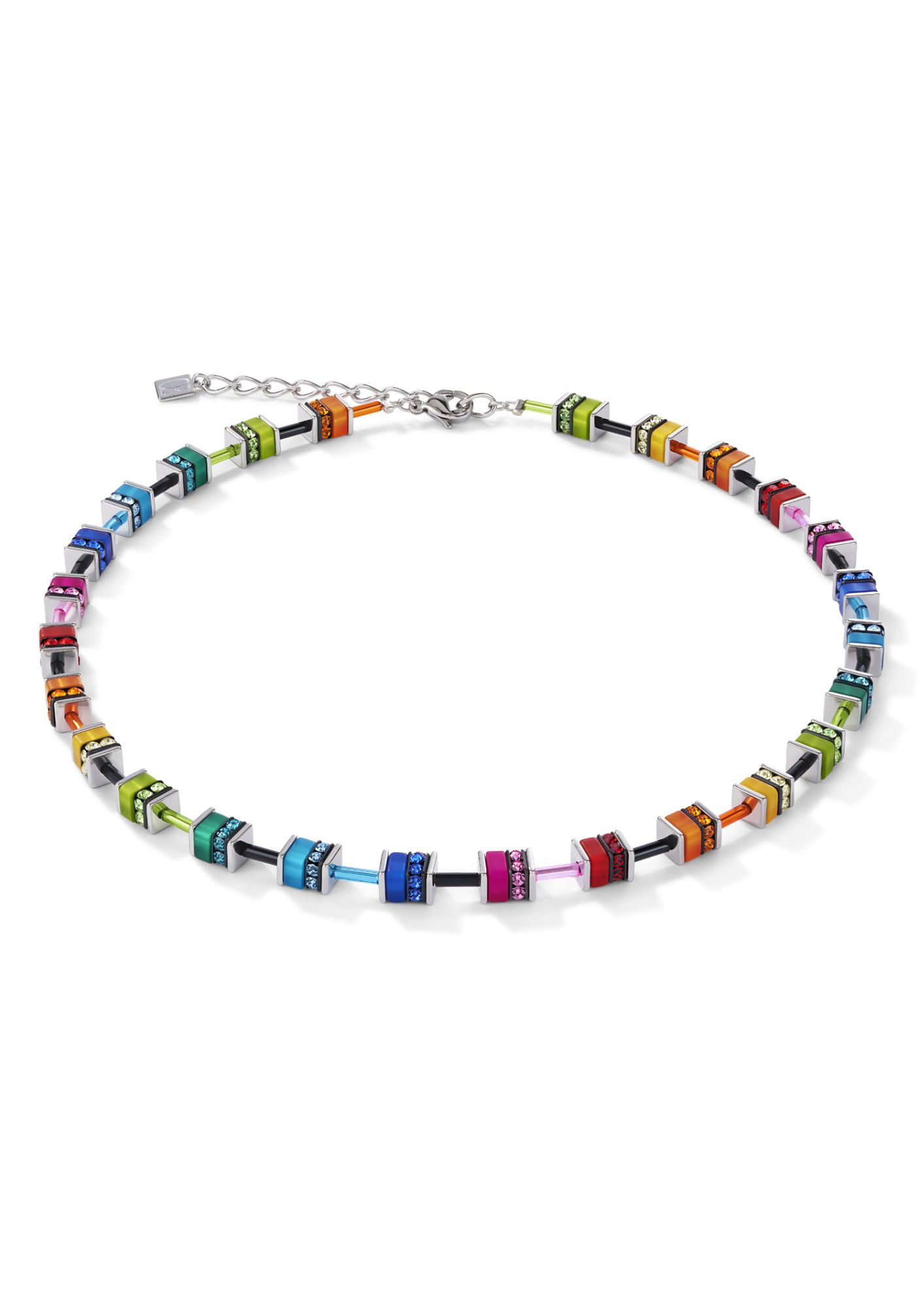 CDL | GeoCUBE® Necklace Classic Polaris & Rhinestone | Multicolour
