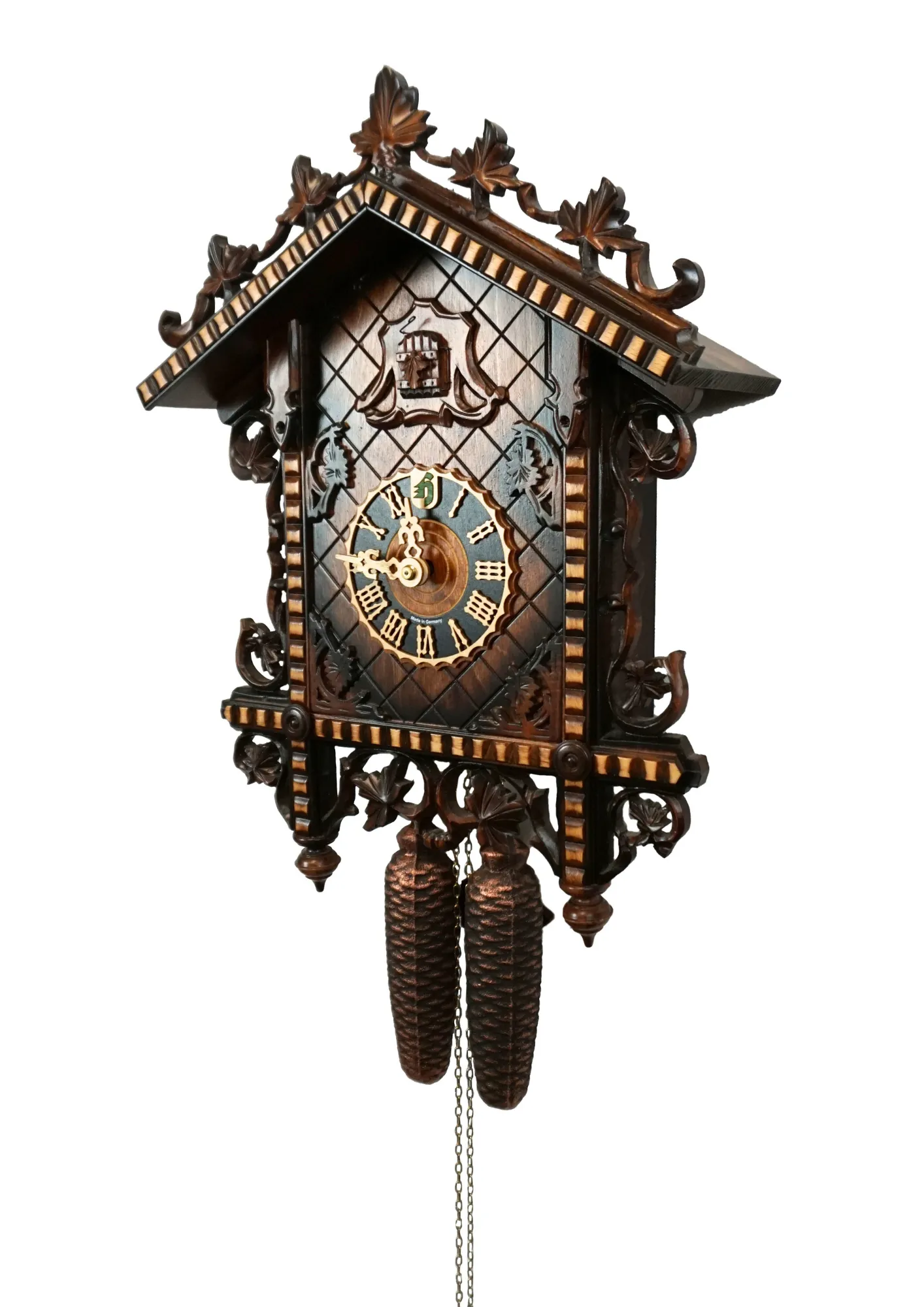 Cuckoo Clock  Train station  8 Day Movement (2) medium sized authentic Black Forest mechanical cuckoo clock originaly designed for a cuckoo clock competition in 1860s, meant to represent the train station duing the German industrial revolution