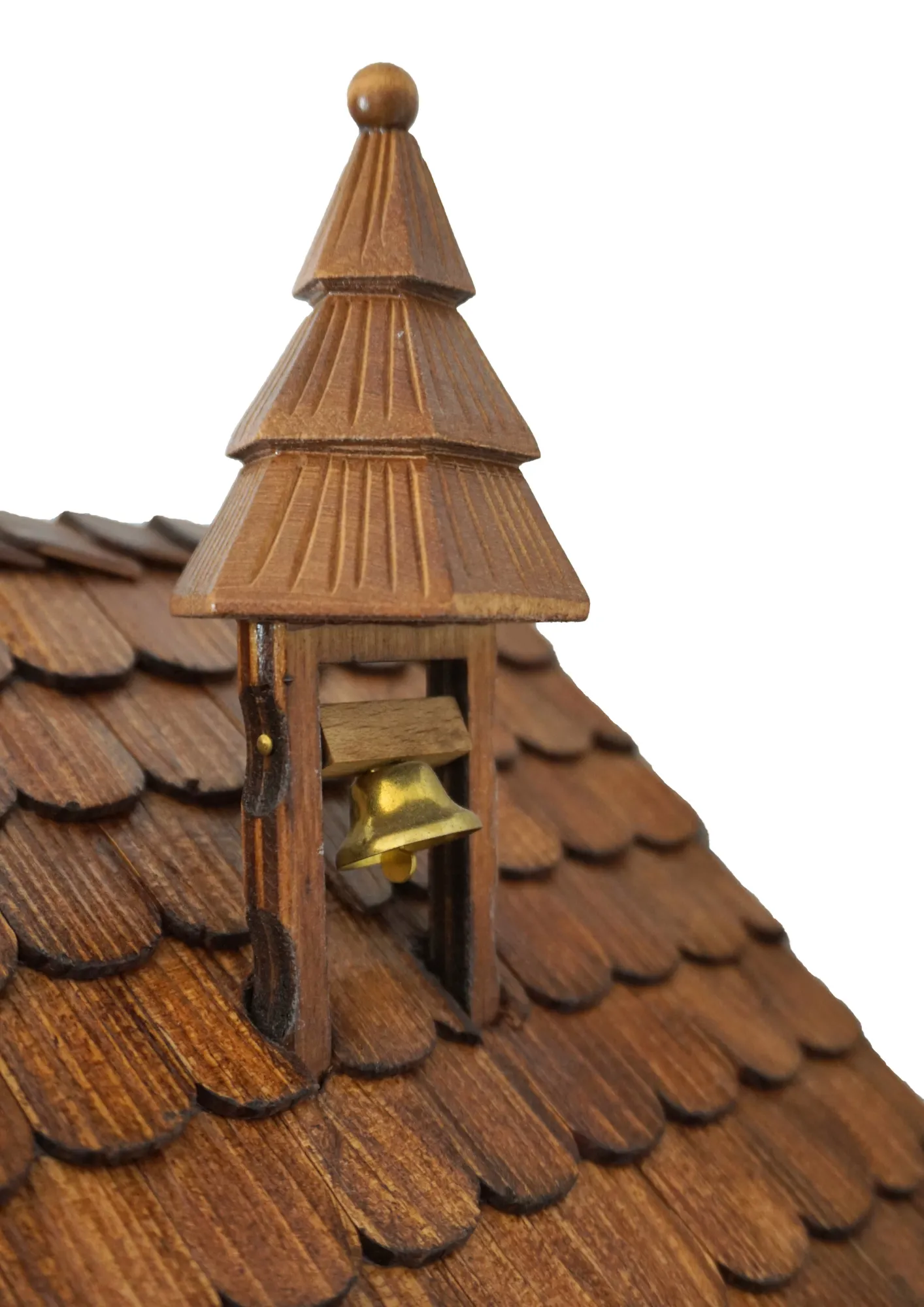 Cuckoo Clock Wood Chopper and Bell Ringer 8 Day Movement with Music (4) This very detailed black forest mechanical 8 day cuckoo clock shows a wood chopper and a bell ringer, both hand-painted and hand-carved figurines. A typical Black Forest house with people wearing traditional Black Forest clothing is a must-have motif of t